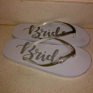 Wedding White Bride sandals Flip Flops